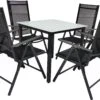 VCM Set Gartenmöbel Alu Glas Gartenset Sitzgruppe Essgruppe Tisch Stühle 80 MA