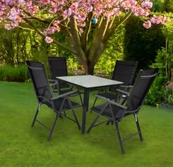 VCM Set Gartenmöbel Alu Glas Gartenset Sitzgruppe Essgruppe Tisch Stühle 80 MA -OUTSUNNY Verkäufe 8600043100 915312 prod 003