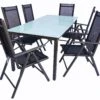 VCM Set Gartenmöbel Alu Glas Gartenset Sitzgruppe Essgruppe Tisch Stühle 190 MA