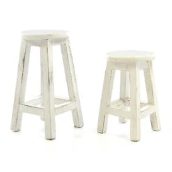 VCM Hocker Weiß Im Vintage-Look Massiv Holz Schemel Blumentisch 50 Cm -OUTSUNNY Verkäufe 8600043100 915478 prod 006