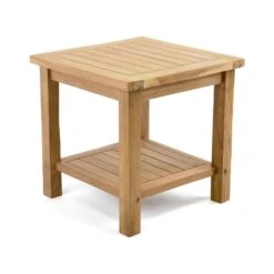VCM Beistelltisch Blumenhocker Teakholz Behandelt Balkon Terrasse 50x50cm