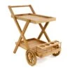 VCM Servierwagen Teewagen Rollwagen Küchenwagen Teakholz Behandelt