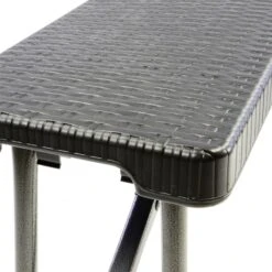 VCM Partybank 2er Set Klappbank Rattan-Optik 180 X 25 Cm Schwarz Bierbank Bis 200 Kg -OUTSUNNY Verkäufe 8600043100 915651 prod 003