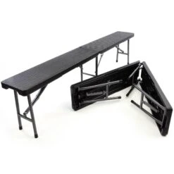 VCM Partybank 2er Set Klappbank Rattan-Optik 180 X 25 Cm Schwarz Bierbank Bis 200 Kg -OUTSUNNY Verkäufe 8600043100 915651 prod 006