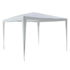 VCM Pavillon 3x3 M In Weiß PE Plane Partyzelt Gartenzelt Stahlgestell Festivalzelt