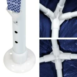 VCM Pavillon Partyzelt 3x3m Blau Weiß Wasserdicht 4 Seitenteile Gartenzelt Eventzelt -OUTSUNNY Verkäufe 8600043100 915691 prod 003