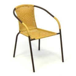 VCM Bistroset Balkonset Beige Sitzgarnitur Aus Glastisch + Bistrostuhl Poly-Rattan -OUTSUNNY Verkäufe 8600043100 915730 prod 003