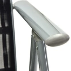 VCM 2er Set Klappstuhl Schwarz Aluminium Gartenstuhl Balkonstuhl Rahmen Hellgrau -OUTSUNNY Verkäufe 8600043100 915833 prod 003