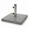 VCM Sonnenschirmständer 26 Kg Granit Grau Eckig 45x45 Cm Edelstahlhülse Standfüße
