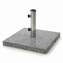 VCM Sonnenschirmständer 26 Kg Granit Grau Eckig 45x45 Cm Edelstahlhülse Standfüße