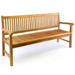 VCM 3-Sitzer Gartenbank Parkbank Hochwertig Teak Holz Behandelt 180cm