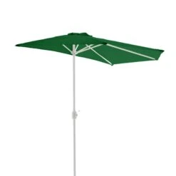 VCM Balkon-Sonnenschirm Grün Halbrund Gartenschirm Sonnenschutz 2,7m Mit Kurbel