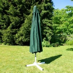 VCM Sonnenschirm Marktschirm Ø 3,80m Grün Mit Kurbel Alu Gestell Sonnenschutz -OUTSUNNY Verkäufe 8600043100 916109 prod 003