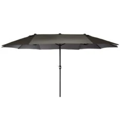 VCM Doppelsonnenschirm XXL Sonnenschirm Anthrazit 4,50m M. Kurbel Polyester 180g/m²