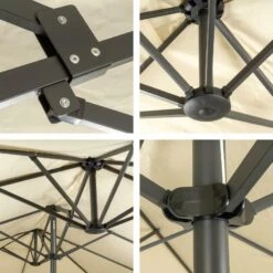 VCM Doppelsonnenschirm XXL Sonnenschirm Creme 4,65m Kurbel Polyester 180g/m² Garten -OUTSUNNY Verkäufe 8600043100 916114 prod 005