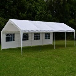 VCM Festzelt Partyzelt Bierzelt Weiß 4x8 M PE Dach 180 G/m² Wasserdicht Stahlrohre 10 VCM Festzelt Partyzelt Bierzelt Weiß 4x8 M PE Dach 180 G/m² Wasserdicht Stahlrohre -OUTSUNNY Verkäufe 8600043100 916117 prod 005