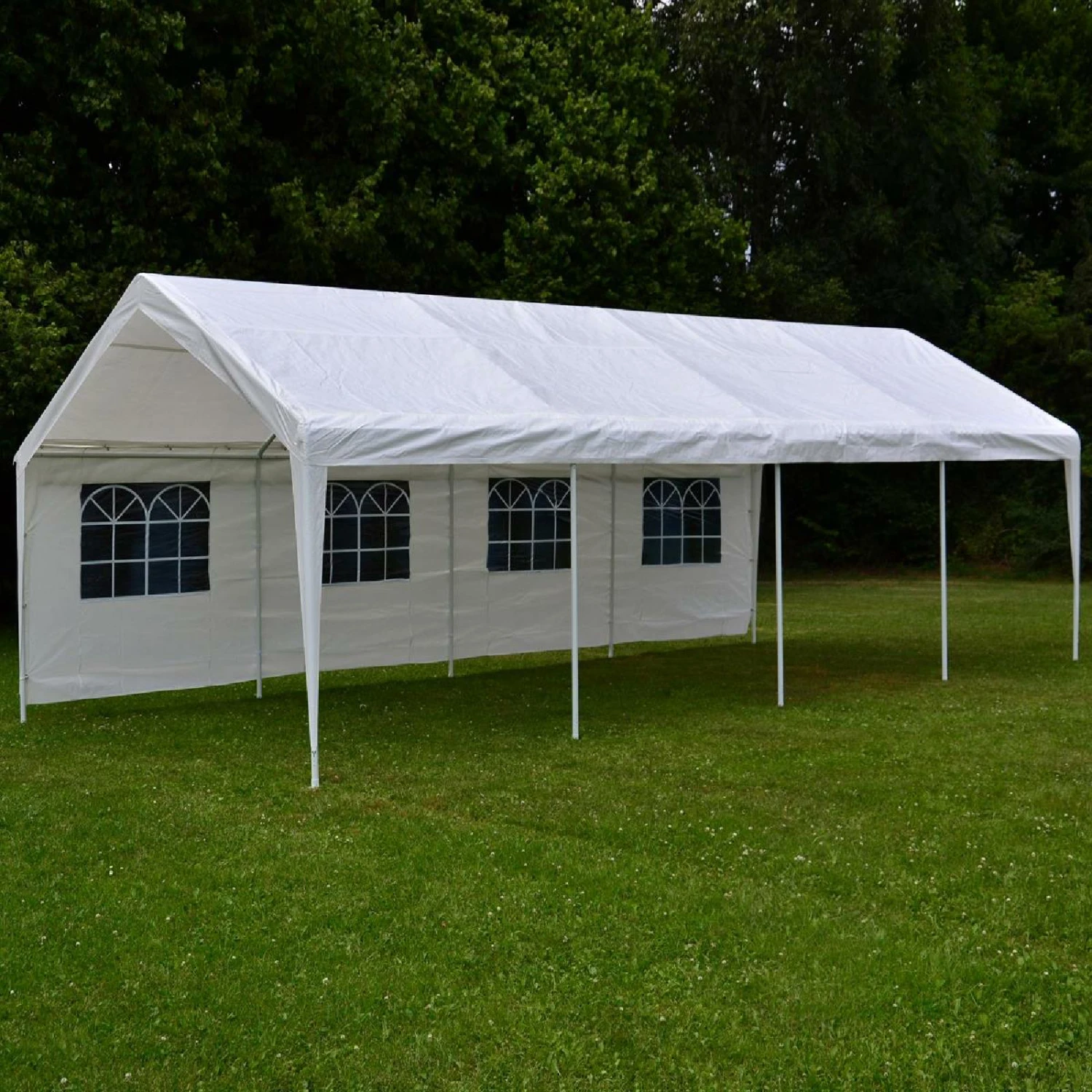 VCM Festzelt Partyzelt Bierzelt Weiß 4x8 M PE Dach 180 G/m² Wasserdicht Stahlrohre 5 VCM Festzelt Partyzelt Bierzelt Weiß 4x8 M PE Dach 180 G/m² Wasserdicht Stahlrohre – Bild 5