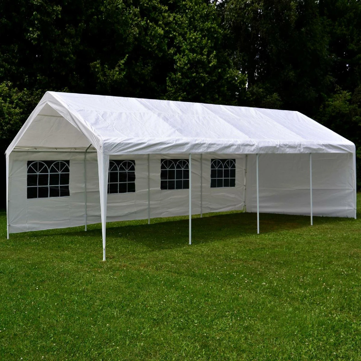 VCM Festzelt Partyzelt Bierzelt Weiß 4x8 M PE Dach 180 G/m² Wasserdicht Stahlrohre 6 VCM Festzelt Partyzelt Bierzelt Weiß 4x8 M PE Dach 180 G/m² Wasserdicht Stahlrohre – Bild 6