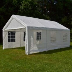 VCM Hochwertiges Festzelt Partyzelt Bierzelt Gartenzelt Pavillon Weiß 4x6 M PE Stahl -OUTSUNNY Verkäufe 8600043100 916118 prod 003