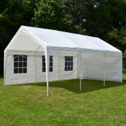 VCM Hochwertiges Festzelt Partyzelt Bierzelt Gartenzelt Pavillon Weiß 4x6 M PE Stahl -OUTSUNNY Verkäufe 8600043100 916118 prod 006