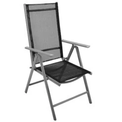 VCM 3er Set Garnitur 2 Klappstühle + 1 Klapptisch Sitzgruppe Glastisch Schwarz -OUTSUNNY Verkäufe 8600043100 916135 prod 004