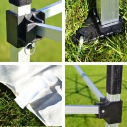 VCM PROFI Falt Pavillon Mit 4 Seitenteilen 3x3m Champagner Wasserdichtes Dach Zelt -OUTSUNNY Verkäufe 8600043100 916146 prod 004