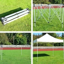 VCM PROFI Falt Pavillon Mit 4 Seitenteilen 3x3m Champagner Wasserdichtes Dach Zelt -OUTSUNNY Verkäufe 8600043100 916146 prod 005