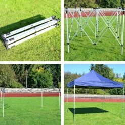 VCM PROFI Falt Pavillon Partyzelt Mit 2 Seitenteilen 3x3m Blau Wasserdichtes Dach -OUTSUNNY Verkäufe 8600043100 916148 prod 005