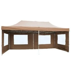 VCM PROFI Faltpavillon Partyzelt 3x6 M Champagner + Seitenteile Wasserdichtes Dach