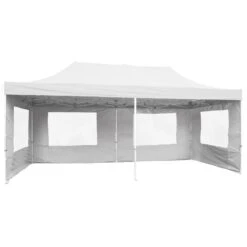 VCM PROFI Faltpavillon Partyzelt 3x6 M Weiß Mit Seitenteilen Wasserdichtes Dach