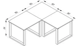 VCM Holz Schreibtisch Computertisch Arbeitstisch Büromöbel Lona 80 U Alu Schwarz -OUTSUNNY Verkäufe 8600043100 916421 prod 003