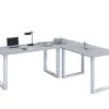 VCM Eckschreibtisch Schreibtisch Computer Winkeltisch Lona 50 U Alu Weiß