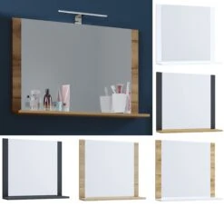 VCM Badspiegel Wandspiegel Hängespiegel Bad Spiegel Badezimmer Lendas Ablage