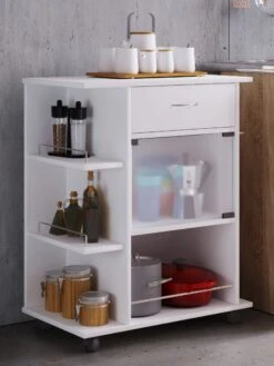 VCM Holz Küchenwagen Servierwagen Rollwagen Ablage Rollbar Rollen Schublade Pocis -OUTSUNNY Verkäufe 8600043100 916892 prod 003