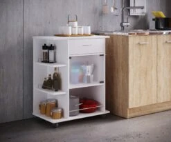 VCM Holz Küchenwagen Servierwagen Rollwagen Ablage Rollbar Rollen Schublade Pocis -OUTSUNNY Verkäufe 8600043100 916892 prod 004