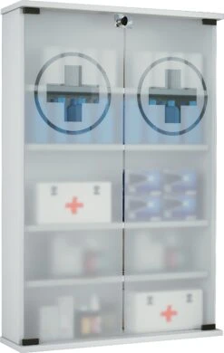 VCM Medizinschrank Arzneischrank Apothekerschrank Wand Schrank Abschließbar Janula