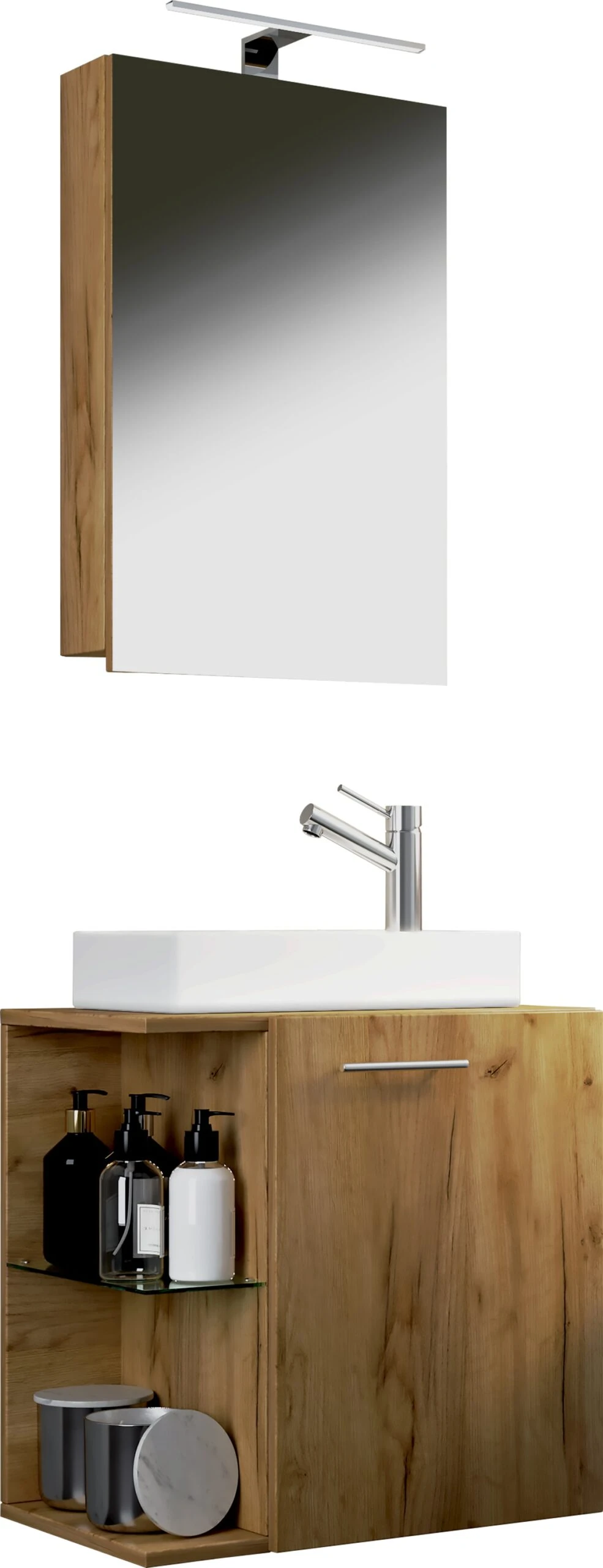 VCM 3-tlg Badmöbel Set Gäste WC Gästebad Waschplatz Waschtisch Klein Schmal Hausa SC 2 VCM 3-tlg Badmöbel Set Gäste WC Gästebad Waschplatz Waschtisch Klein Schmal Hausa SC – Bild 2