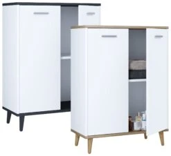 VCM Holz Kommode Sideboard Highboard Anrichte Schrank Lindas Drehtüren