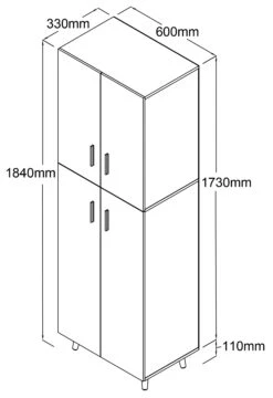 VCM Holz Dielenschrank Mehrzweckschrank Flurschrank Allzweckschrank Schrank Lindas -OUTSUNNY Verkäufe 8600043100 917533 prod 004