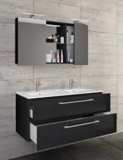 VCM 3-tlg. Doppel Waschplatz 2 Waschtisch Badmöbel Set Waschbecken Budasi SC -OUTSUNNY Verkäufe 8600043100 917548 prod 003