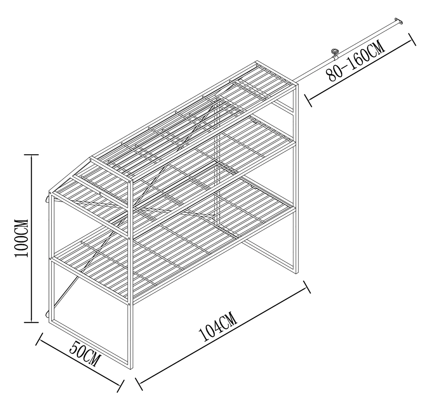VCM Metall Offener Kleiderschrank Begehbarer Kleiderregal Dachschrägen Regal Disal 6 VCM Metall Offener Kleiderschrank Begehbarer Kleiderregal Dachschrägen Regal Disal – Bild 6