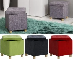 VCM Stoff Sitztruhe Sitzbank Truhe Box Kiste Aufbewahrungsbox Würfel Sizos M