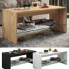VCM Holz Couchtisch Sofatisch Wohnzimmertisch Beistelltisch Glas Wisal
