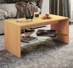 VCM Holz Couchtisch Sofatisch Wohnzimmertisch Beistelltisch Glas Wisal -OUTSUNNY Verkäufe 8600043100 917674 prod 003