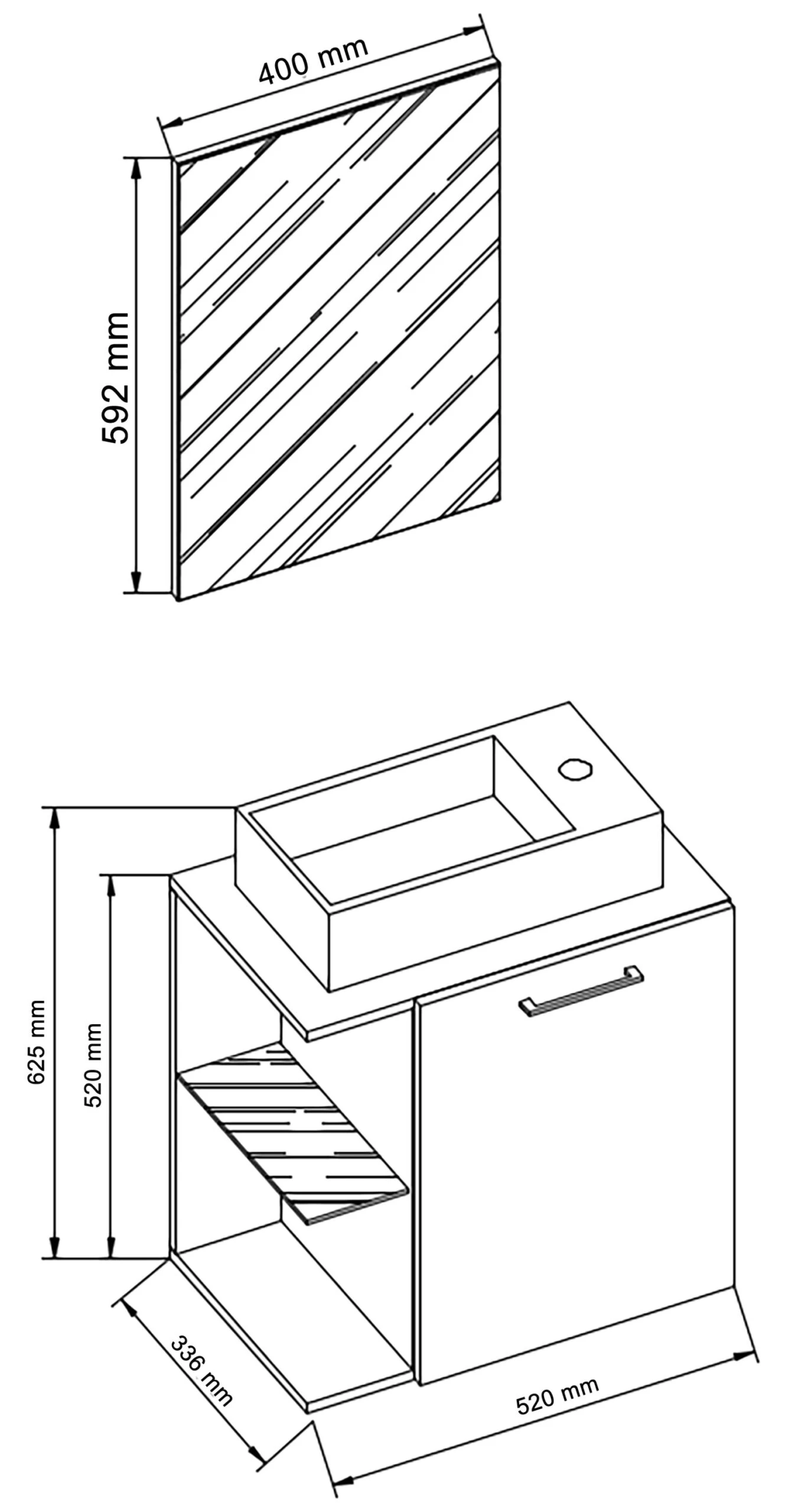 VCM 3-tlg Badmöbel Set Gäste WC Gästebad Waschplatz Waschtisch Klein Schmal Hausa SP 5 VCM 3-tlg Badmöbel Set Gäste WC Gästebad Waschplatz Waschtisch Klein Schmal Hausa SP – Bild 5