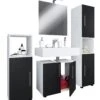 VCM 4-tlg. Badmöbel Set Komplett Badschrank Unterschrank Hochschrank Flandu II