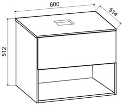 VCM 3-tlg. Waschplatz Waschtisch Badmöbel Set Waschbecken Lendas Ll Spiegel