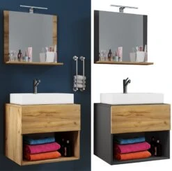 VCM 3-tlg. Waschplatz Waschtisch Badmöbel Set Waschbecken Lendas Ll Spiegel -OUTSUNNY Verkäufe 8600043100 917698 prod 004