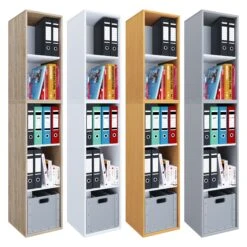 VCM Holz Büro Stand Regal Bücher Ordner Aktenregal Ordnerregal Bücherregal Lona L 5f