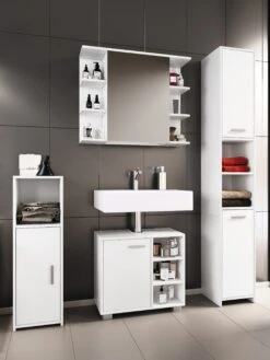 VCM 4-tlg. Komplett Badmöbel Badschrank Bad Unterschrank Hochschrank Set Zalo I -OUTSUNNY Verkäufe 8600043100 918165 prod 003